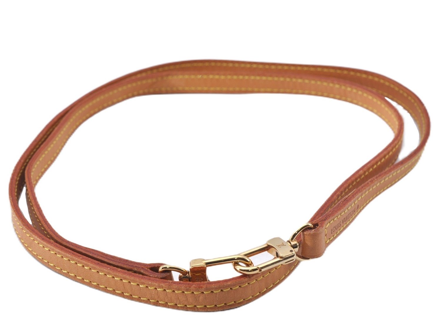 Authentic Louis Vuitton Leather Shoulder Strap Beige 46.5