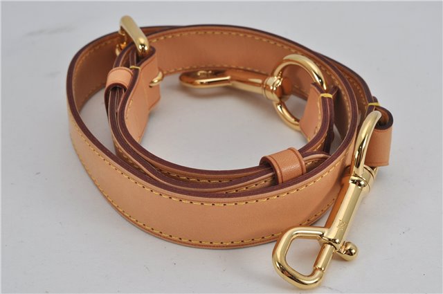 Authentic Louis Vuitton Leather Shoulder Strap Beige 35-39