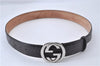 Auth GUCCI Guccissima Interlocking Belt GG Leather 37.4" 411924 Brown Box 3385F