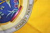 Authentic HERMES Carre 90 Scarf "Qu' importe le flacon..." Silk Yellow 3387F