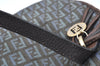 Authentic FENDI Zucchino Tote Hand Bag Purse Canvas Leather Blue 3397H