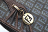 Authentic FENDI Zucchino Tote Hand Bag Purse Canvas Leather Blue 3397H