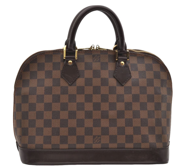 Authentic Louis Vuitton Damier Alma Hand Bag N51131 LV 3401E