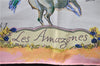 Authentic HERMES Carre 90 Scarf "Les Amazones" Silk Pink 3403D