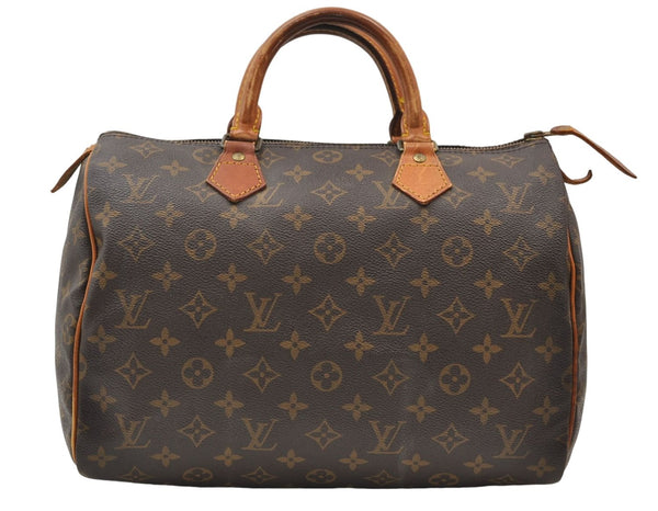 Authentic Louis Vuitton Monogram Speedy 30 Hand Boston Bag M41526 LV 3405E