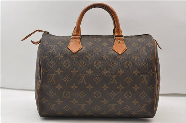 Authentic Louis Vuitton Monogram Speedy 30 Hand Boston Bag M41526 LV 3405E