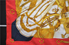 Authentic HERMES Carre 90 Scarf "Soleil de Soie" Silk Red 3408E