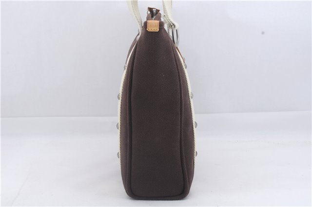 Authentic Louis Vuitton Antigua Cabas MM Tote Bag Brown White M80663 LV 3410D