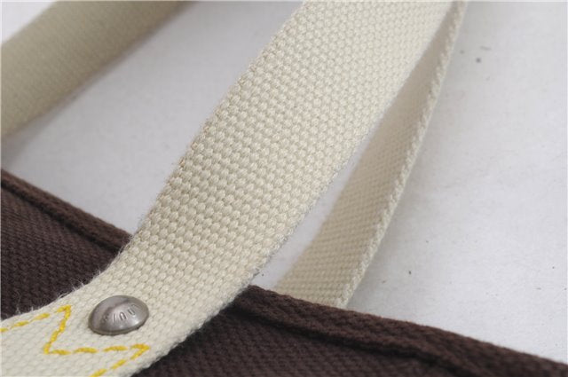 Authentic Louis Vuitton Antigua Cabas MM Tote Bag Brown White M80663 LV 3410D