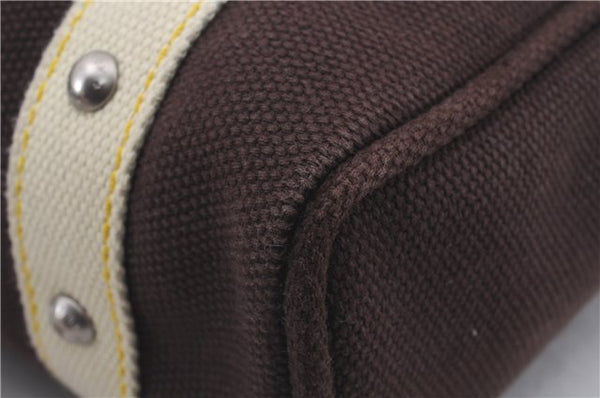 Authentic Louis Vuitton Antigua Cabas MM Tote Bag Brown White M80663 LV 3410D