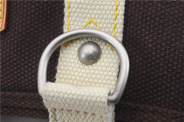 Authentic Louis Vuitton Antigua Cabas MM Tote Bag Brown White M80663 LV 3410D