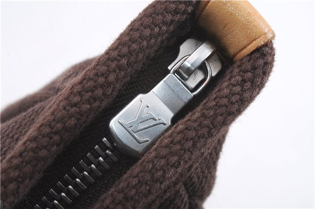 Authentic Louis Vuitton Antigua Cabas MM Tote Bag Brown White M80663 LV 3410D