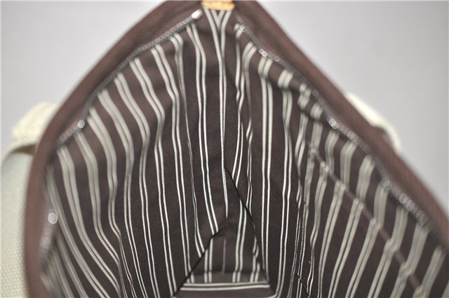 Authentic Louis Vuitton Antigua Cabas MM Tote Bag Brown White M80663 LV 3410D