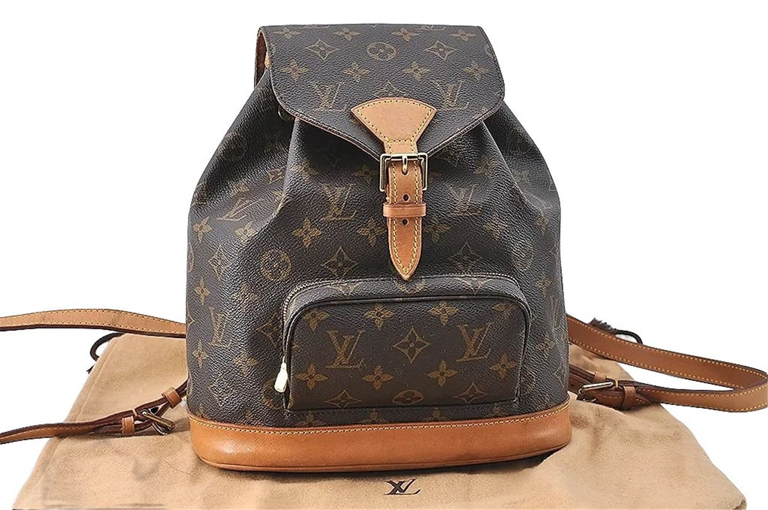 Authentic Louis Vuitton Monogram Montsouris MM Backpack M51136 LV 3421C