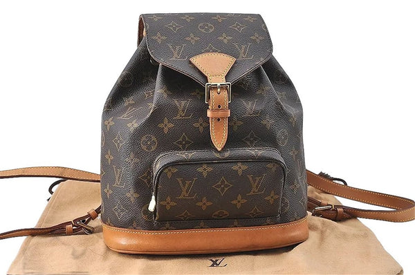 Authentic Louis Vuitton Monogram Montsouris MM Backpack M51136 LV 3421C