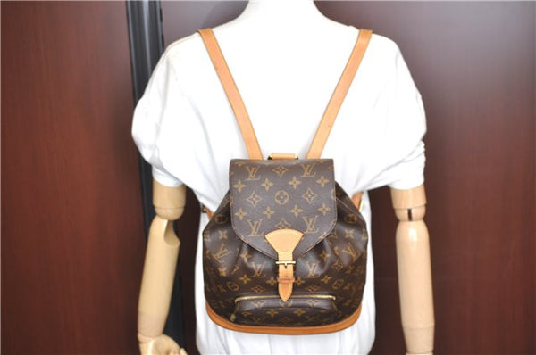 Authentic Louis Vuitton Monogram Montsouris MM Backpack M51136 LV 3421C