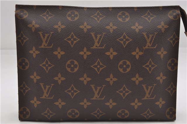 Auth Louis Vuitton Monogram Poche Toilette 26 Cosmetics Pouch Old Model LV 3427E