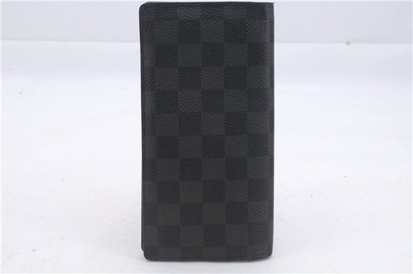 Auth Louis Vuitton Damier Graphite Portefeuille Brazza Wallet N62665 Box 3429D