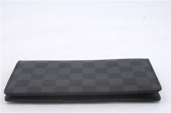 Auth Louis Vuitton Damier Graphite Portefeuille Brazza Wallet N62665 Box 3429D