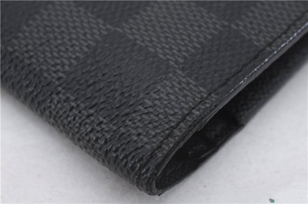 Auth Louis Vuitton Damier Graphite Portefeuille Brazza Wallet N62665 Box 3429D