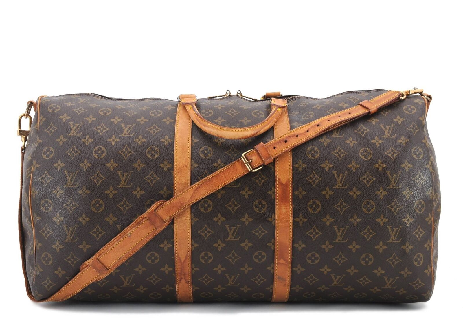 Auth Louis Vuitton Monogram Keepall Bandouliere 60 Boston Bag M41412 LV 3432C