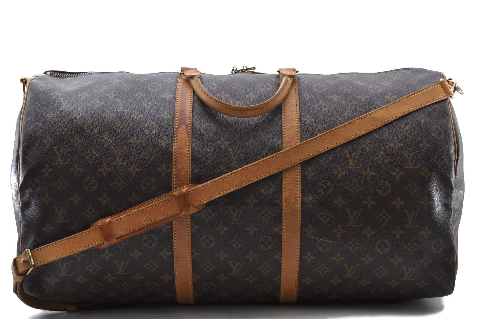 Auth Louis Vuitton Monogram Keepall Bandouliere 60 Boston Bag M41412 LV 3433C