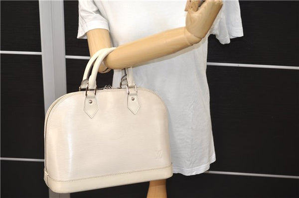 Authentic Louis Vuitton Epi Alma PM Hand Bag White M4030J LV 3433D