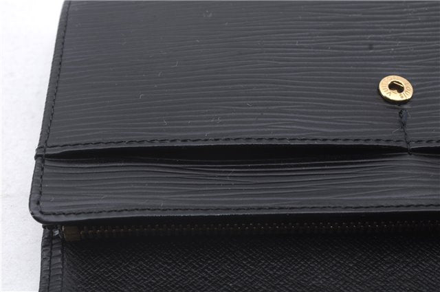 Auth Louis Vuitton Epi Pochette Porte Monnaie Credit Wallet M63572 Black 3436D