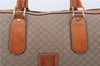 Authentic CELINE Macadam Blason Pattern Boston Bag Hand PVC Leather Beige 3442D