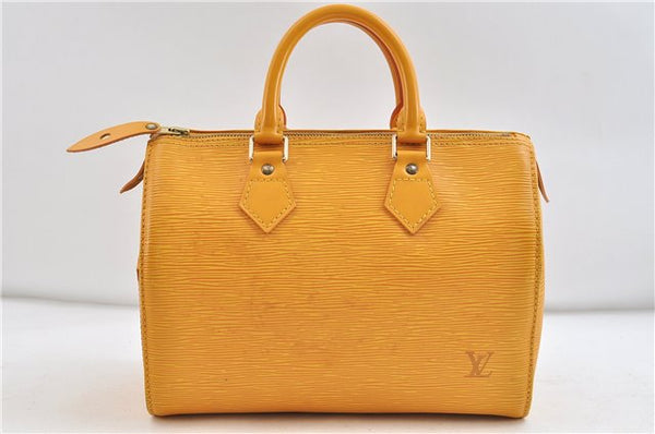 Authentic Louis Vuitton Epi Speedy 25 Hand Bag Yellow M43019 LV 3445D