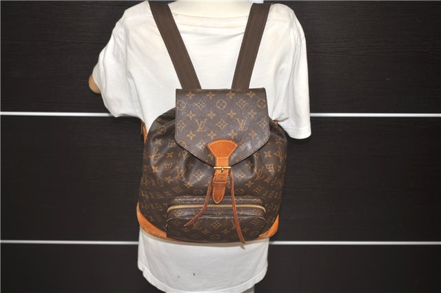 Authentic Louis Vuitton Monogram Montsouris GM Backpack M51135 LV 3446D