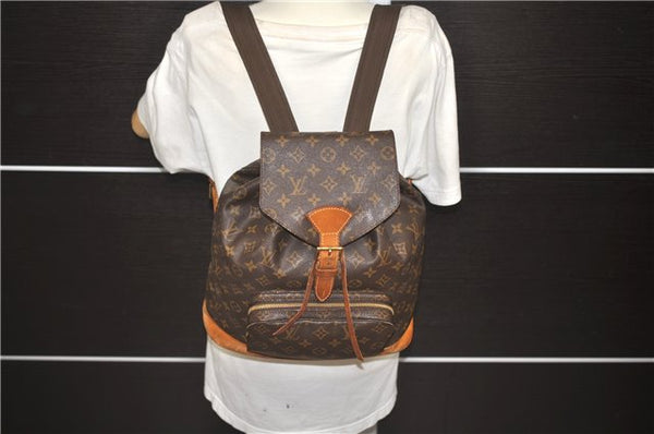 Authentic Louis Vuitton Monogram Montsouris GM Backpack M51135 LV 3446D