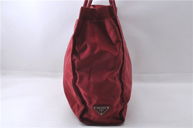 Authentic PRADA Tessuto Double Nylon Shoulder Hand Bag B7952 Red 3448D