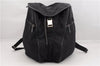 Authentic GUCCI Vintage Backpack Nylon Leather Black 3453F