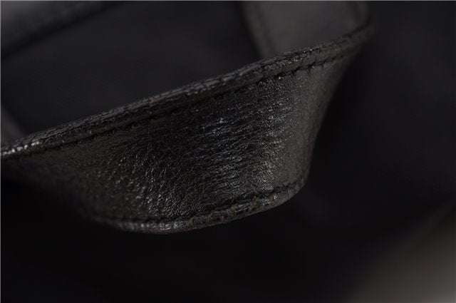 Authentic GUCCI Vintage Backpack Nylon Leather Black 3453F