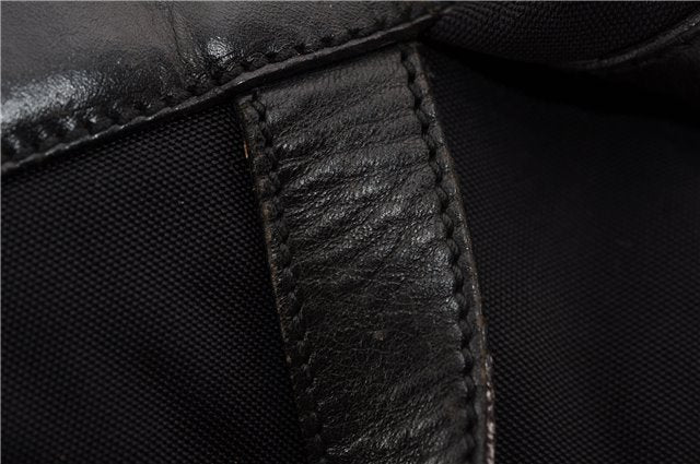Authentic GUCCI Vintage Backpack Nylon Leather Black 3453F