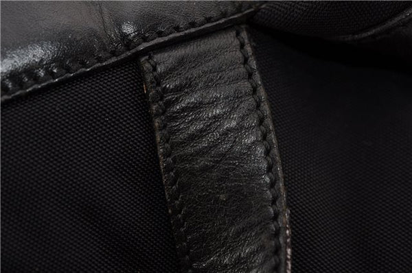 Authentic GUCCI Vintage Backpack Nylon Leather Black 3453F