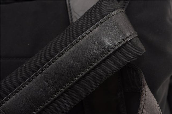 Authentic GUCCI Vintage Backpack Nylon Leather Black 3453F
