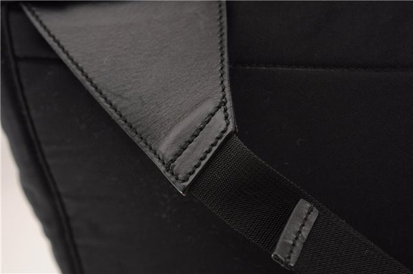 Authentic GUCCI Vintage Backpack Nylon Leather Black 3453F