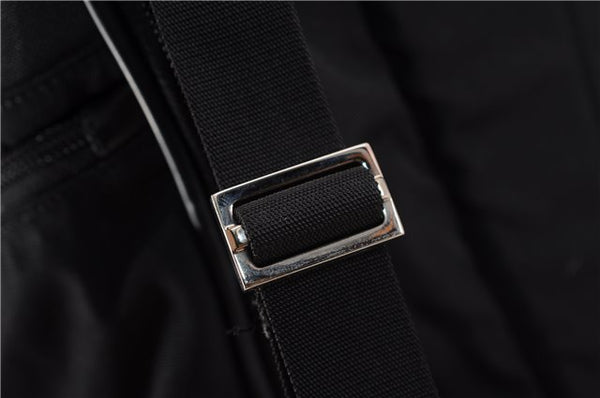 Authentic GUCCI Vintage Backpack Nylon Leather Black 3453F