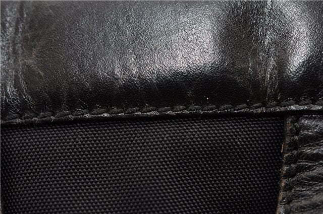 Authentic GUCCI Vintage Backpack Nylon Leather Black 3453F