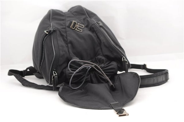 Authentic GUCCI Vintage Backpack Nylon Leather Black 3453F