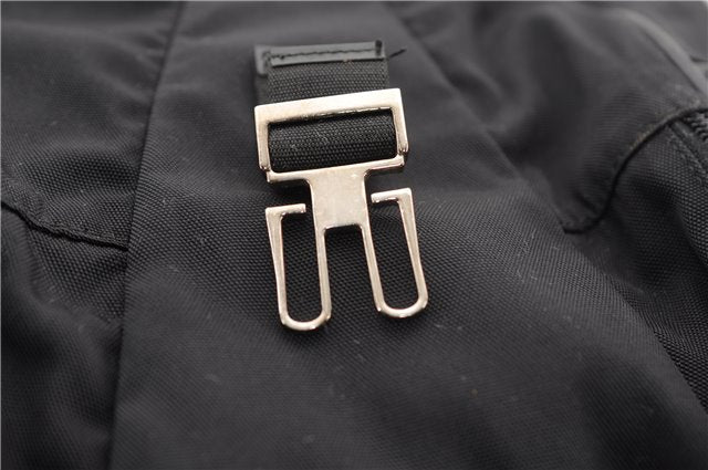 Authentic GUCCI Vintage Backpack Nylon Leather Black 3453F