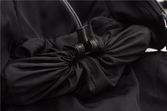 Authentic GUCCI Vintage Backpack Nylon Leather Black 3453F