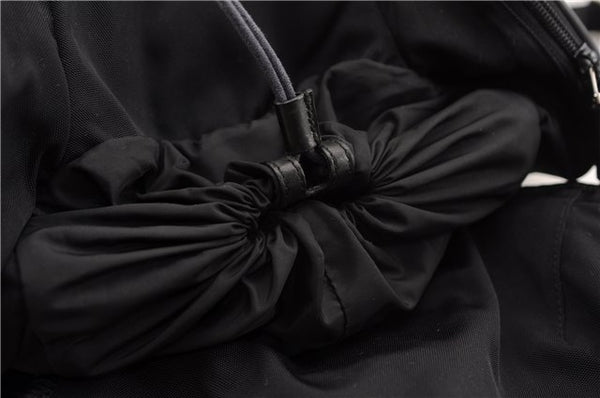 Authentic GUCCI Vintage Backpack Nylon Leather Black 3453F