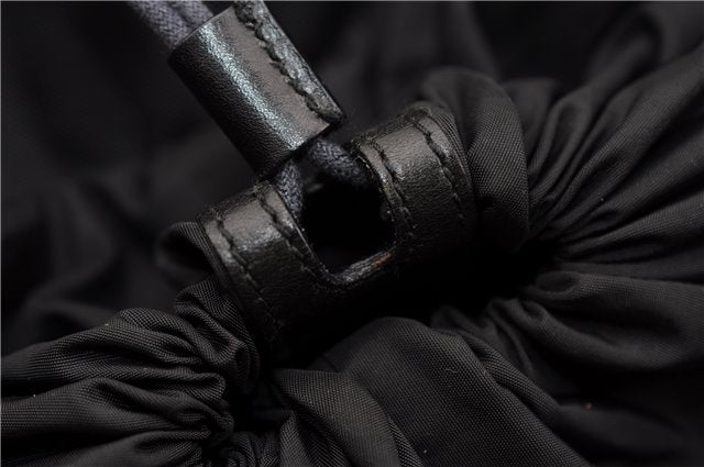 Authentic GUCCI Vintage Backpack Nylon Leather Black 3453F