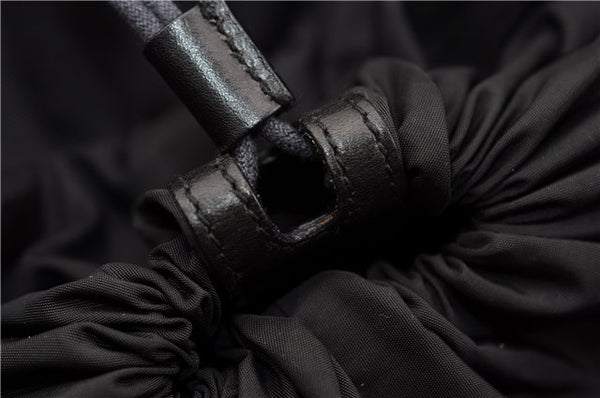 Authentic GUCCI Vintage Backpack Nylon Leather Black 3453F