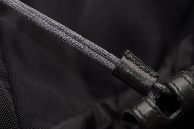 Authentic GUCCI Vintage Backpack Nylon Leather Black 3453F