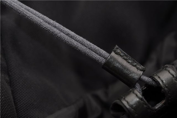 Authentic GUCCI Vintage Backpack Nylon Leather Black 3453F