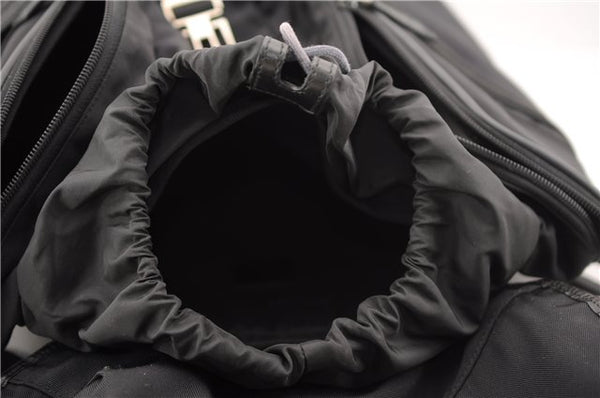 Authentic GUCCI Vintage Backpack Nylon Leather Black 3453F